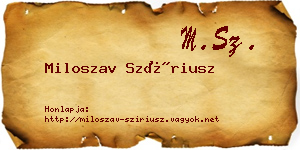 Miloszav Szíriusz névjegykártya